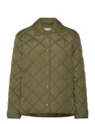 Quilted Jacket With Collar Vattert Jakke Khaki Green GANT