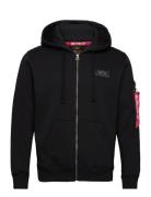 Back Print Zip Hoodie Tops Sweat-shirts & Hoodies Hoodies Black Alpha ...