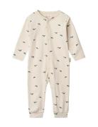 Birk Printed Pyjamas Jumpsuit Jumpsuit Cream Liewood