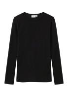 Nknwax Wool Rib Ls Top Tops T-shirts Long-sleeved T-shirts Black Name ...