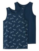 Nkmtank Top 2P Titan Skater Noos Tops T-shirts Sleeveless Navy Name It