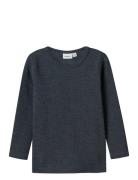 Nmnwax Wool Rib Ls Top Noos Tops T-shirts Long-sleeved T-shirts Navy N...