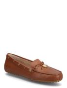 Wylie Nappa Leather Driver Sko Flate Brown Lauren Ralph Lauren