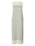 Slfberga Sl Knit Dress Knelang Kjole Cream Selected