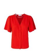 Slfamara 2/4 Top B Tops Blouses Short-sleeved Red Selected