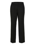 Slfrita Mw Wide Pant Fd Noos Bottoms Trousers Wide Leg Black Selected