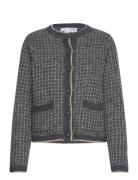 Slfsine Ls Knit Cardigan Tops Knitwear Cardigans Grey Selected