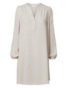 Slfviva Ls Short V-Neck Dress Noos Kort Kjole Cream Selected
