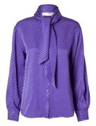 Slfcassia Ls Scarf Shirt B Tops Blouses Long-sleeved Purple Selected