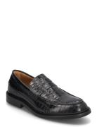 Slhcarter Leather Low Penny Loafer Mokasiner Lave Sko Black Selected