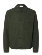 Slhnealy Ls Knit Shirt Jacket Noos Ulljakke Jakke Green Selected
