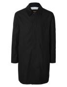 Slhwalter Waxed Cotton Coat Tynn Kåpe Black Selected