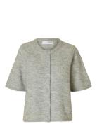 Slflulu 2/4 Knit Cardigan Noos Tops Knitwear Cardigans Grey Selected
