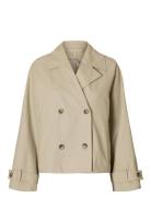 Slfcilo Short Trenchcoat Noos Trench Coat Kåpe Cream Selected