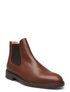 Slhblake Leather Chelseaoot Støvletter Chelsea Boot Brown Selected