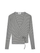2X2 Cotton Stripe Susi Ls Top Tops T-shirts & Tops Long-sleeved White ...