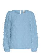 Yasrosella Ls Top Tops Blouses Long-sleeved Blue YAS
