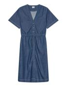 Air Denim Sanne Dress Knelang Kjole Blue Mads Nørgaard