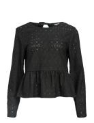 Objlaila L/S Re Tie Top Div Tops Blouses Long-sleeved Black Object