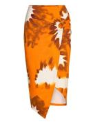 Praga Knelangt Skjørt Orange Desigual