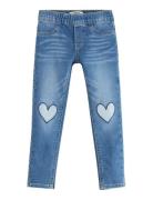 Trousers Denim Heart Knee Bottoms Jeans Regular Jeans Blue Lindex