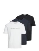Jjestar Jj Tee Ss Noos 3Pk Mp Jnr Tops T-shirts Short-sleeved Black Ja...