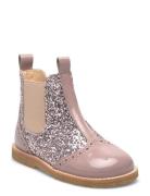 Booties - Flat - With Zipper Snørestøvletter Støvletter Pink ANGULUS