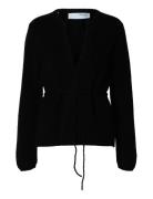 Slfsia Ras Ls Knit Belt Cardigan Tops Knitwear Cardigans Black Selecte...
