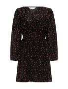 Mschnancy Dress Aop Kort Kjole Black MSCH Copenhagen
