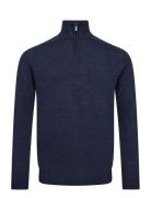 Bs Pelle Regular Fit Knitwear Tops Knitwear Half Zip Jumpers Navy Bruu...