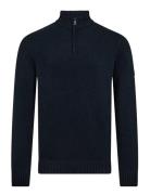 Bs Stian Regular Fit Knitwear Tops Knitwear Half Zip Jumpers Navy Bruu...