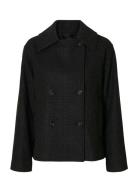 Slfalma Pattern Wool Blend Jacket Ulljakke Jakke Black Selected