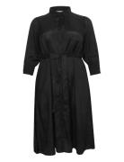 Kcemina Oline Dress Knelang Kjole Black Kaffe Curve