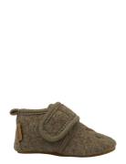 Prewalker Wool Embroidery Tøfler Innesko Khaki Green Mikk-line