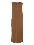 Objannie S/L Dress Maxikjole Festkjole Brown Object