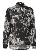 Kaamber Smock Blouse Printed Tops Blouses Long-sleeved Black Kaffe