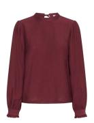 Karea Solid Blouse Tops Blouses Long-sleeved Burgundy Kaffe