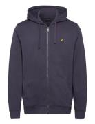Zip Through Hoodie Tops Sweat-shirts & Hoodies Hoodies Navy Lyle & Sco...