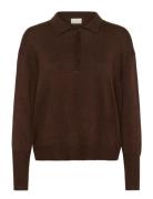 Kalizza Polo Pullover Tops Knitwear Jumpers Brown Kaffe