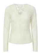 Yaslacey Ls V-Neck Lace Top S. Noos Tops T-shirts & Tops Long-sleeved ...