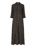 Yassavanna Long Shirt Dress S. Noos Maxikjole Festkjole Brown YAS