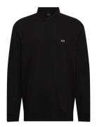 Polo Shirt Tops Polos Long-sleeved Black Armani Exchange