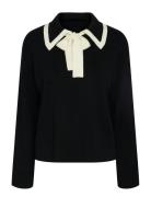 Yasjosie Ls Bow Knit Top S. Tops Knitwear Jumpers Black YAS