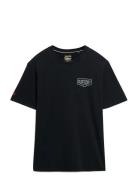 Work Tab Loose Tee Tops T-shirts Short-sleeved Black Superdry