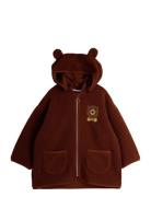 Bear Emb Pile Jacket Outerwear Fleece Outerwear Fleece Jackets Brown M...