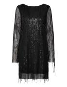 Nmstarlet L/S Sequin Short Dress Wvn Kort Kjole Black NOISY MAY