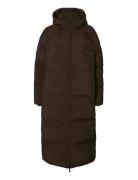 Slfmaya Down Long Coat Noos Fôret Kåpe Brown Selected