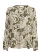 Paisley Blouse Tops Blouses Long-sleeved Green Kaffe