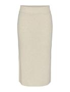 Yasassi Hw Midi Knit Skirt S. Noos Knelangt Skjørt White YAS
