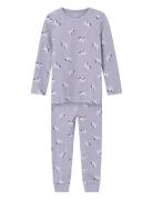 Nmfnightset Lavender Unicorn Rib Noos Pyjamas Sett Purple Name It